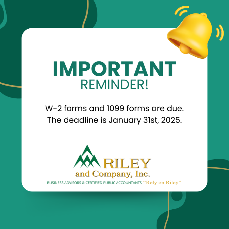 Reminder that W-2 & 1099 Forms are Due